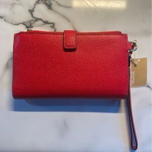 Michael Kors Jet set double zip leather wristlet NWT